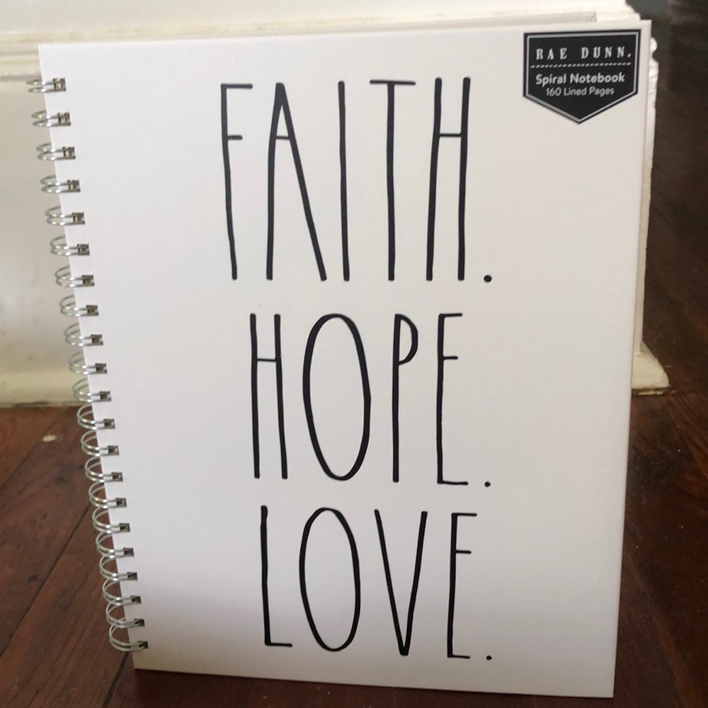 RAE DUNN “FAITH HOPE LOVE” NOTEBOOK